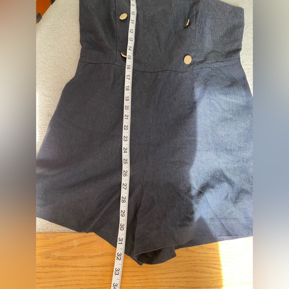 Miss Selfridge navy blue jumpsuit with gold button details size 8 - Picture 8 of 10